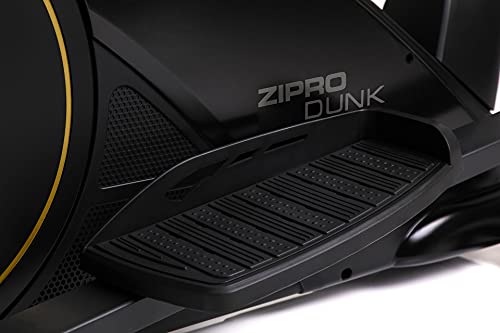 ZIPRO Bicicleta elíptica para Casa Dunk Gold, LCD Pantalla, sensores de Pulso, Ajuste de Resistencia, aplicación iConsole+Kinomap, USB, Bluetooth, Entrada de Auriculares, 150kg, Negro