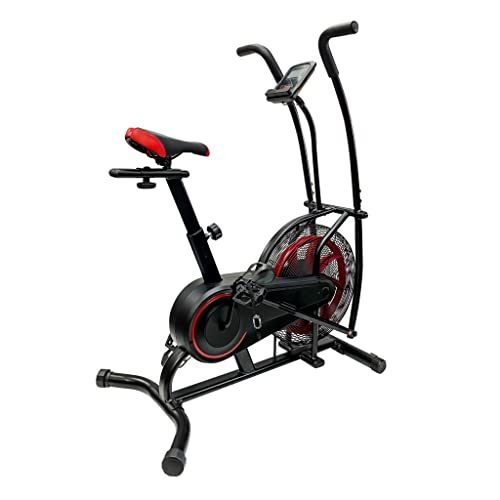zoomyo Bicicleta de Aire de,con aerogenerador para maximizar el efecto del entrenamiento a través de la resistencia del aire,sillín ajustable en altura,para el entrenamiento de todo el cuerpo