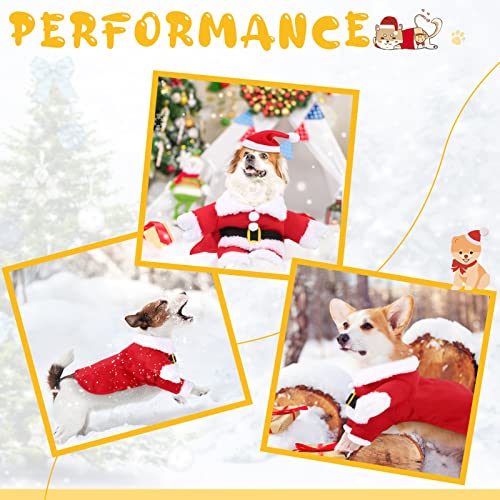 ZREAL Disfraz de Navidad para mascotas con gorro de Papá Noel para perros pequeños y gatos, ropa divertida para fiestas de Navidad