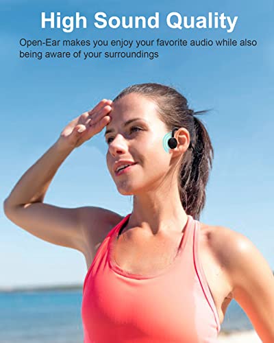 ZRUHIG Auriculares con sonido de hueso, Bluetooth, auriculares abiertos Bluetooth, auriculares deportivos con ganchos para la oreja, ciclismo, senderismo, gimnasio, regalos para hombres y mujeres