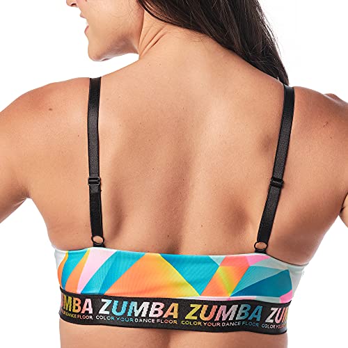 Zumba Bralette Mujer Fitness Workout Sujetador Deportivo Activo Sports Bra, Dance in Multicolor, XXL Women's
