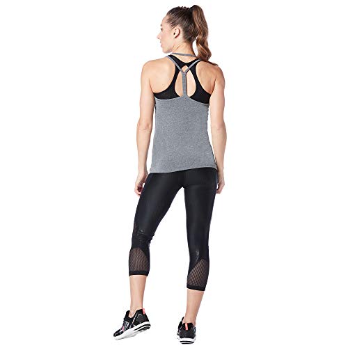 Zumba Fitness Women's Athletic Performance Breathable Workout Tank Top with Sweat Wicking, Mujer, Outerspace, XL