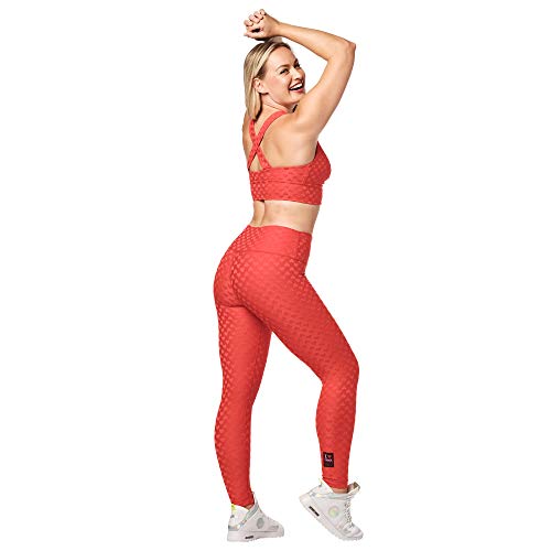 Zumba Leggings de Fitness Cintura Alta Entrenamiento Baile Compresión Pantalones Mujer, Ruby Love, XS