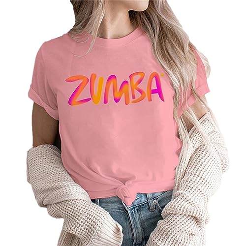 Zumba para Mujer Manga Corta Entrenamiento Running T-Shirt Ropa Deportiva Yoga Gym Tops Cuello Redondo para Entrenamiento de Baile Zumba
